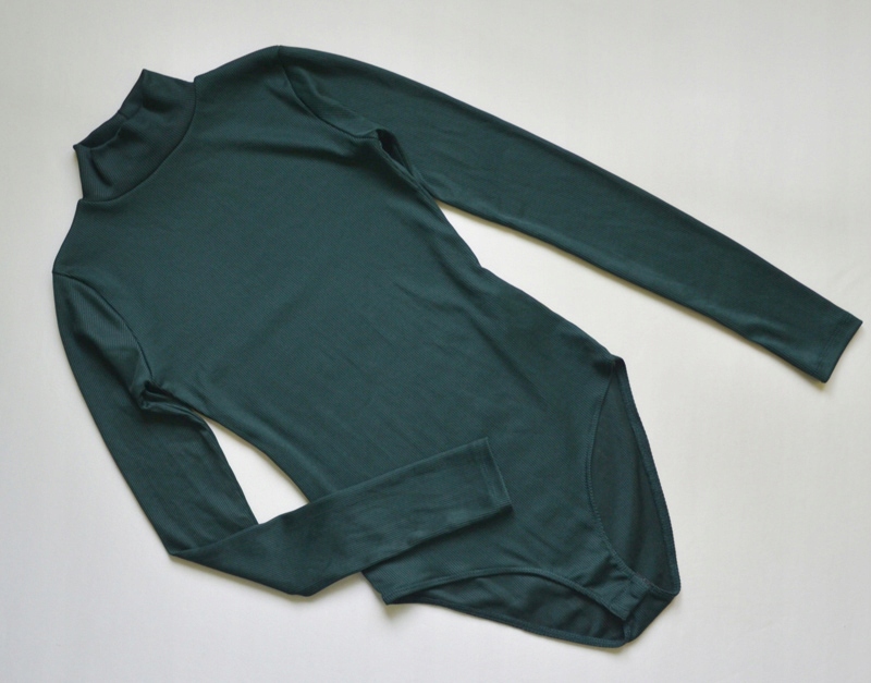 Body zielone zara butelkowa zieleń bluzka 34/XS