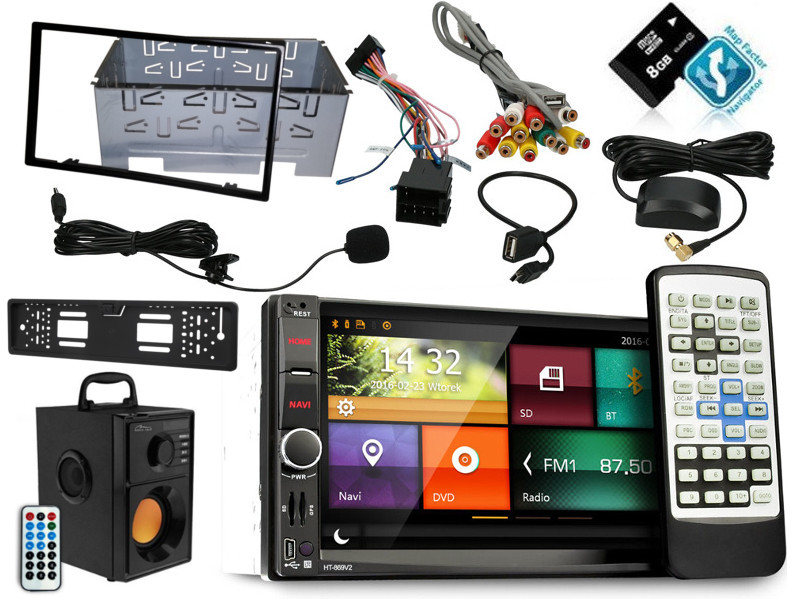 RADIO 2DIN GPS VORDON HT-869V2 + KAMERA + GŁOŚNIK