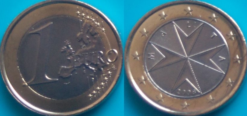 Malta 1 euro 2008r, KM 131 mennicza