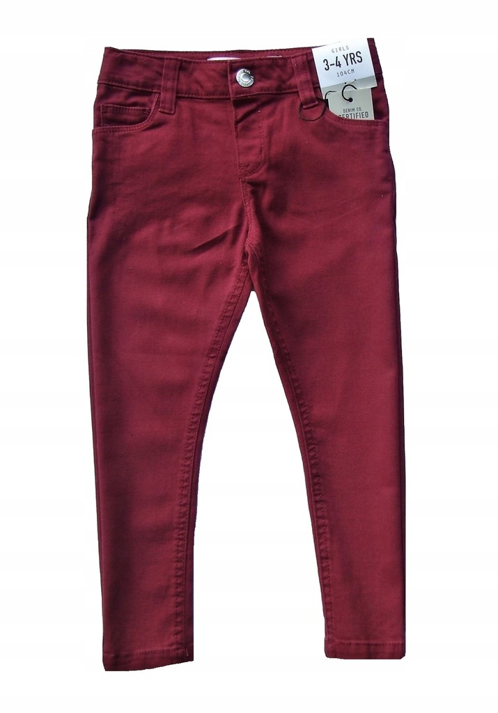 Primark spodnie rurki bordo 3 - 4 lata 104 cm
