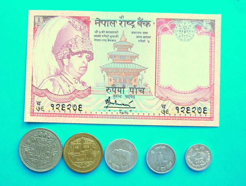 ZESTAW 6 szt walorów pieniężnych KRÓLESTWO NEPALU