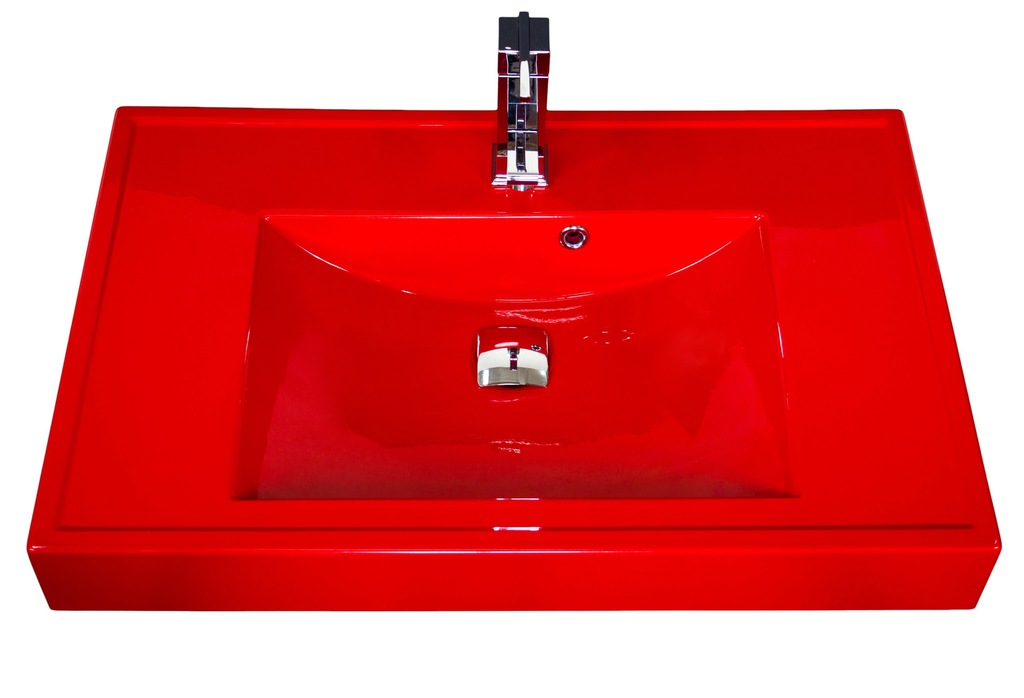 Umywalka prostokątna 80x50 cm UFKS-800 czerwona