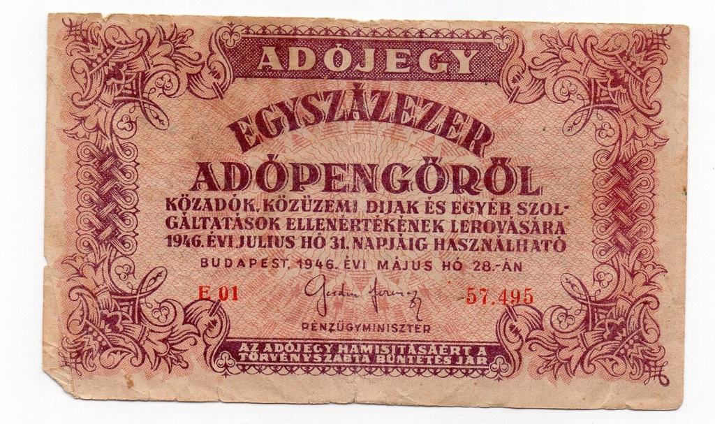 WEGRY 100,000 Adopengo 1946