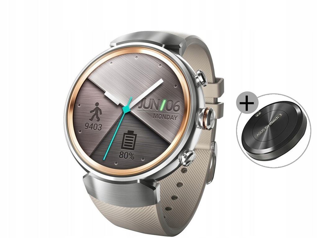 ASUS Zenwatch 3 WI503Q+Power Pack smartwatch NOWY