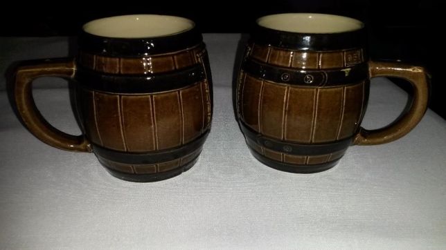Gliniany kufel na piwo beczułki gliniane 2 x 0,5l