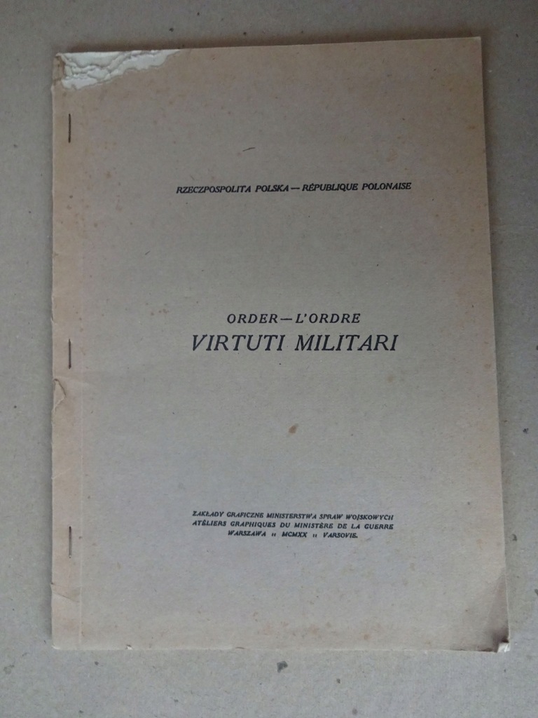Order Virtuti Militari Rzeczpospolita Polska 1920r