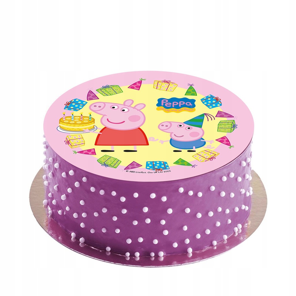 Opłatek na tort ŚWINKA PEPPA George URODZINY 20 cm