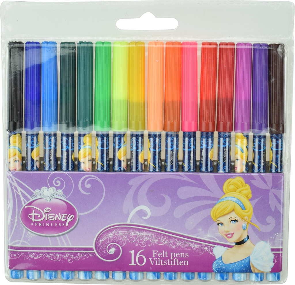 Disney Księżniczki Komplet 16 mazaków Flamastry
