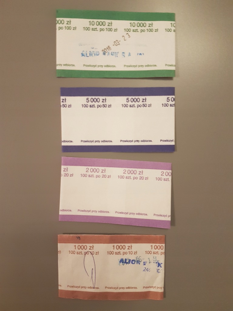 banderole na banknoty i owijki rulony do monet