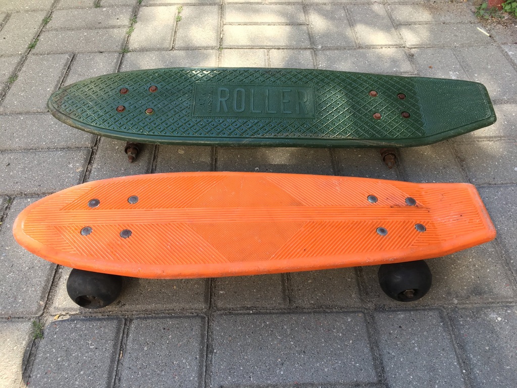 Deskorolka 2szt PRL AJK Warszawa ROLLER fiszka