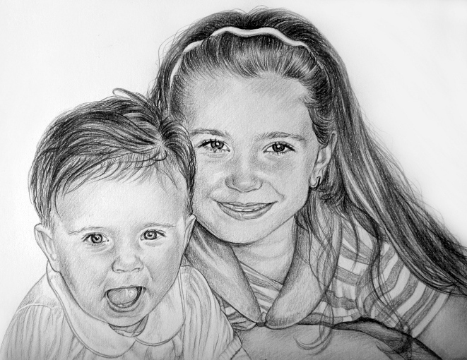 Portret  portrety ze zdjęcia 1-2os. na A3  Rysunek