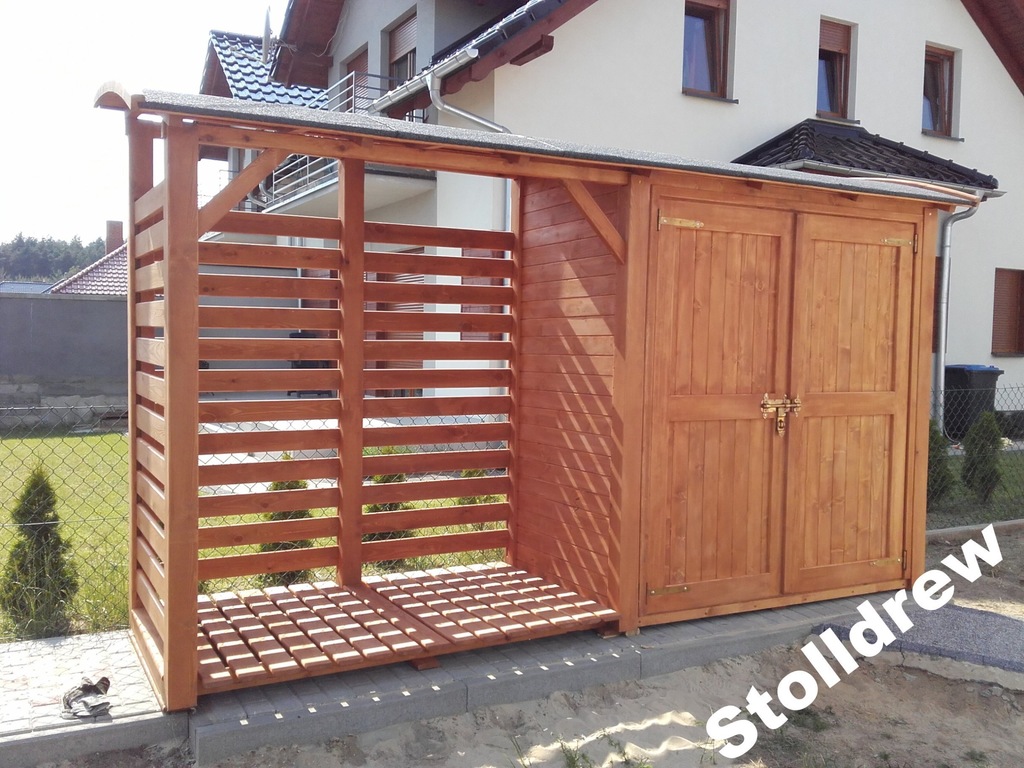 Drewutnia 2m + domek 1,9m dach łukowy jednospadowy