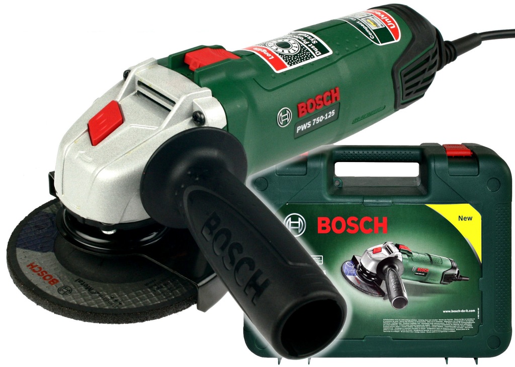 SZLIFIERKA KĄTOWA 750W PWS 750-125 BOSCH + WALIZKA