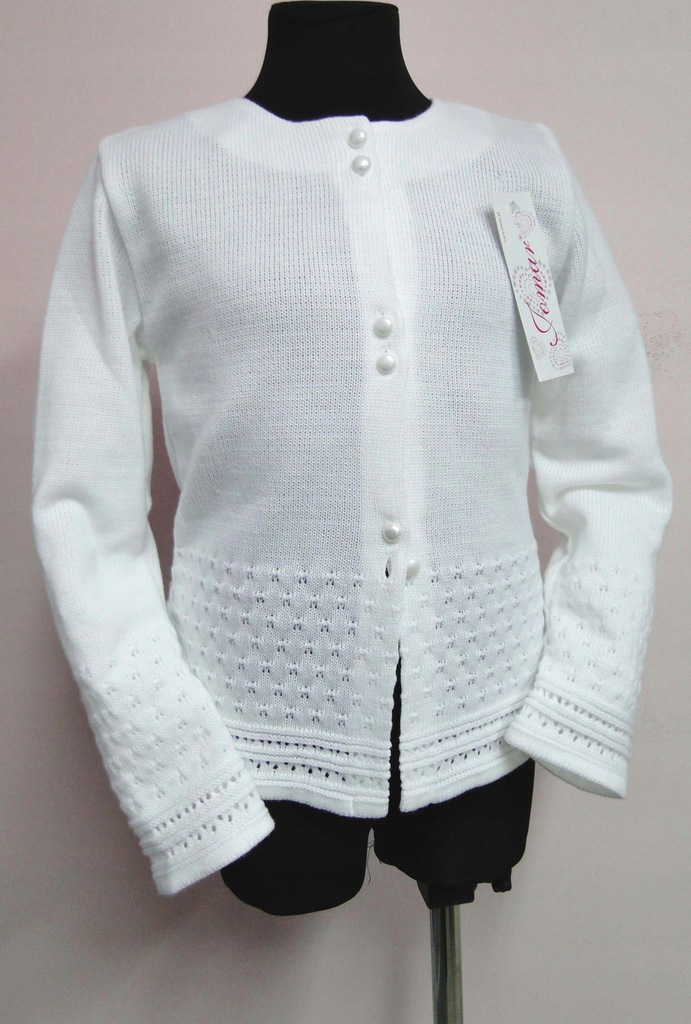 biały SWETER ażurowy sweterek ** 158 CM