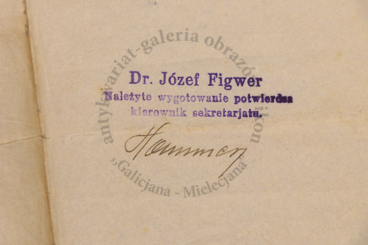 Kontrakt Mielec, adwokat dr Józef Figwer 1931 r.