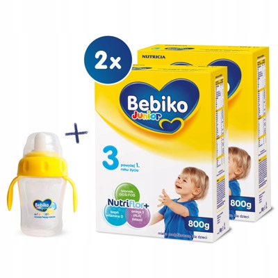 Mleko Bebiko Junior 3 2x800g + Kubek Niekapek
