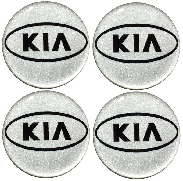 Naklejki na kołpaki emblemat KIA 55mm srebrne sil