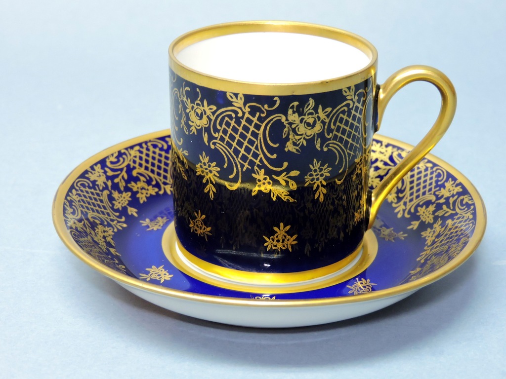 Filiżanka espresso kobalt złoto wzory Reichenbach