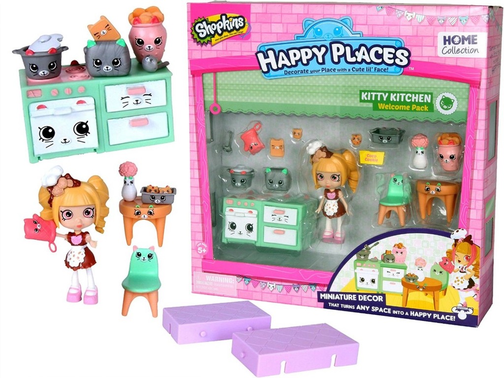 SHOPKINS HAPPY PLACES DEKORATOR KITTY KITCHEN TV