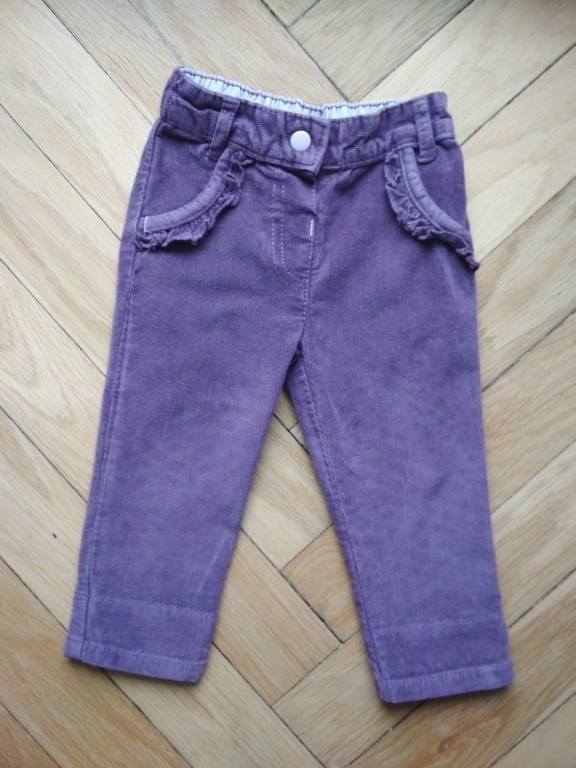 spodnie sztruksowe fioletowe 68-74
