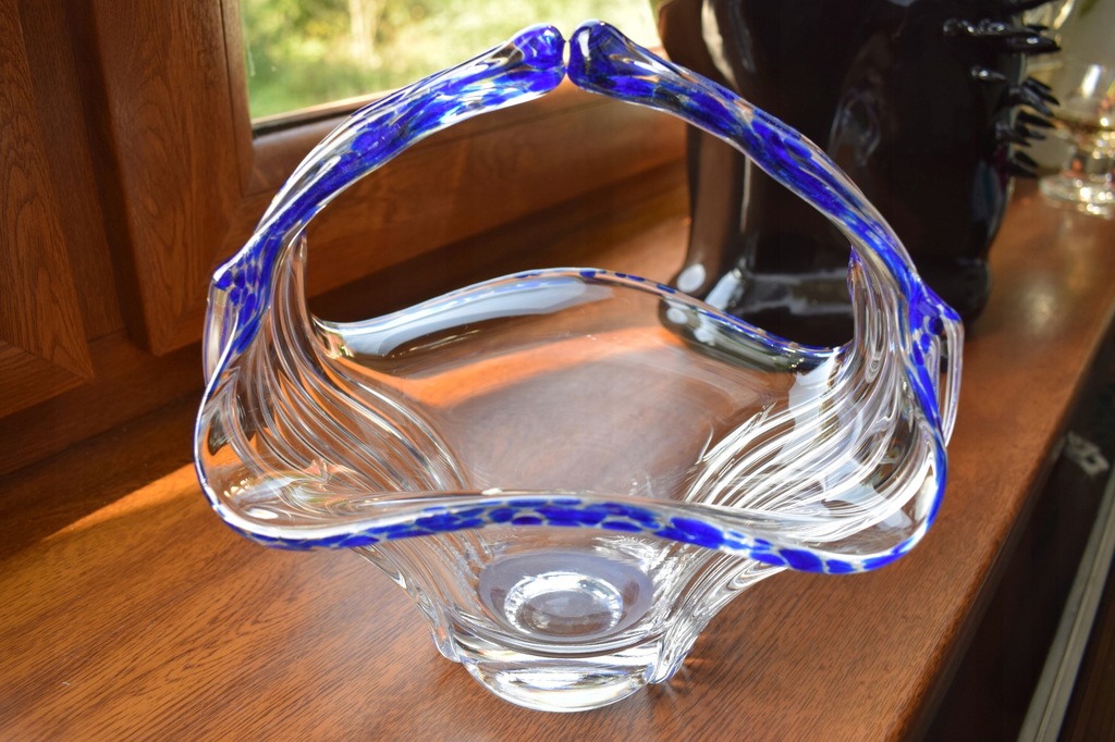 Huta Violetta, piękny koszyczek, Vintage, Design