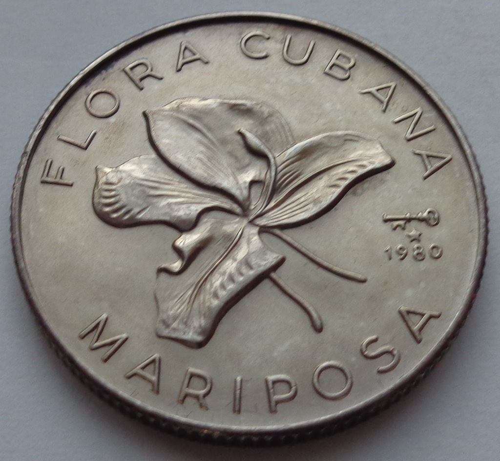 KUBA - 5 PESOS - 1980 - MARIPOSA / Piorku