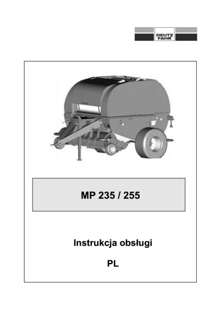 Deutz Fahr MP 235R; 255R..255 OC23 - instrukcja PL