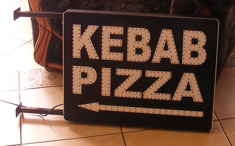 Reklama migająca LED KEBAB PIZZA szyld kaseton