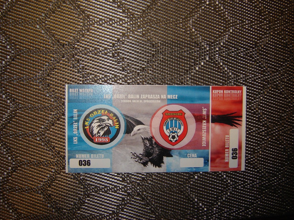 BILET: LKS ORZEŁ BALIN - GKS ŚWIT KRZESZOWICE