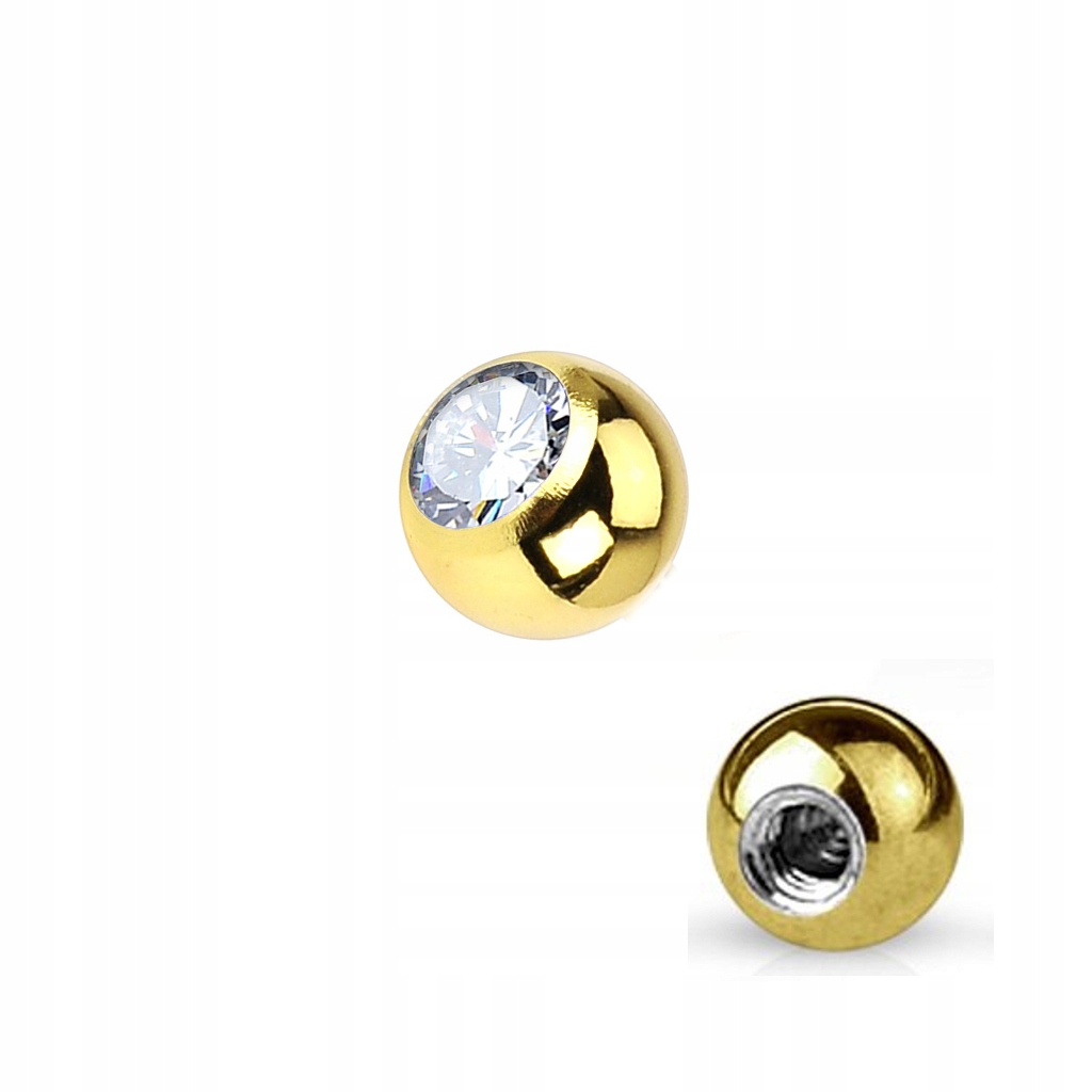 KULKA złota 5mm 1.2 zakrętka Piercing Nakrętka