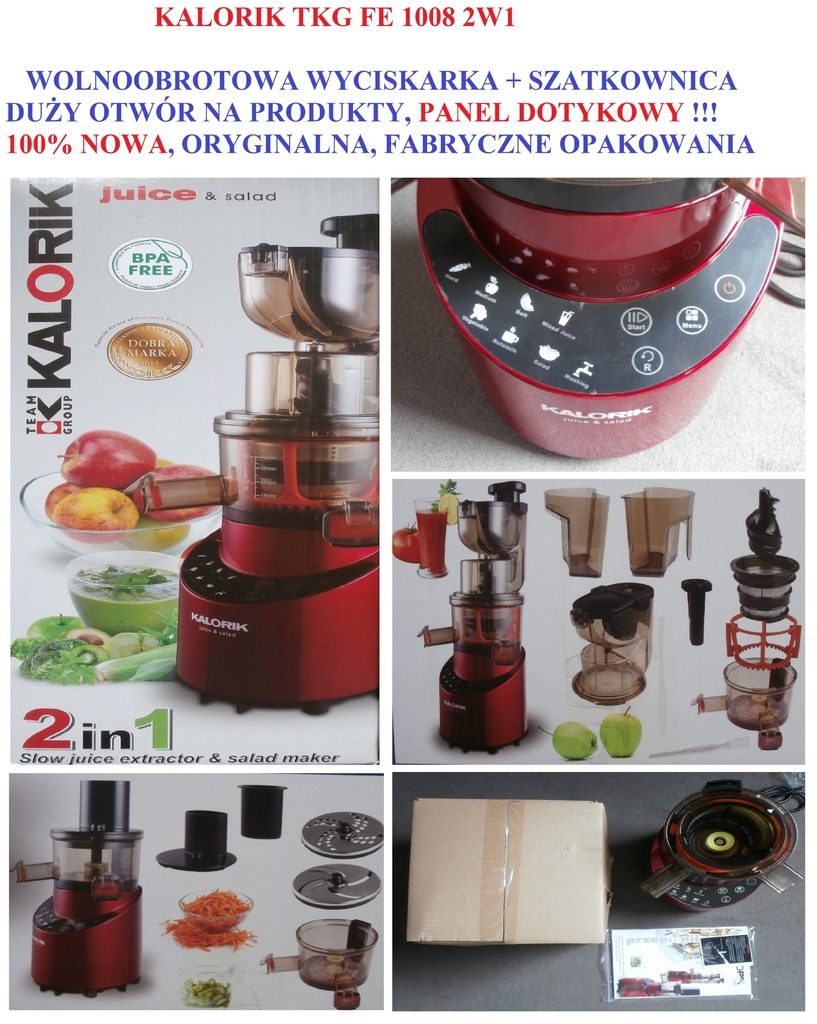 KALORIK TKG FE 1008 2W1 WYCISKARKA WOLNOOBROTOWA +