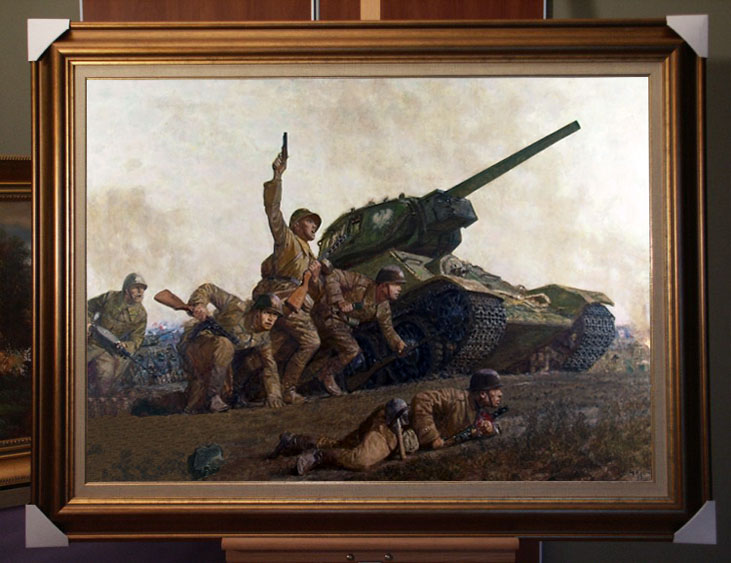 OBRAZ OLEJNY BITWA POD LENINO S GARWATOWSKI 100X80