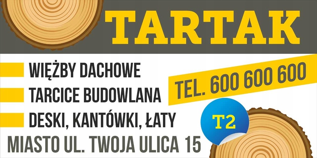 HIT! Mocny Baner reklama - Tartak Więżba Łaty