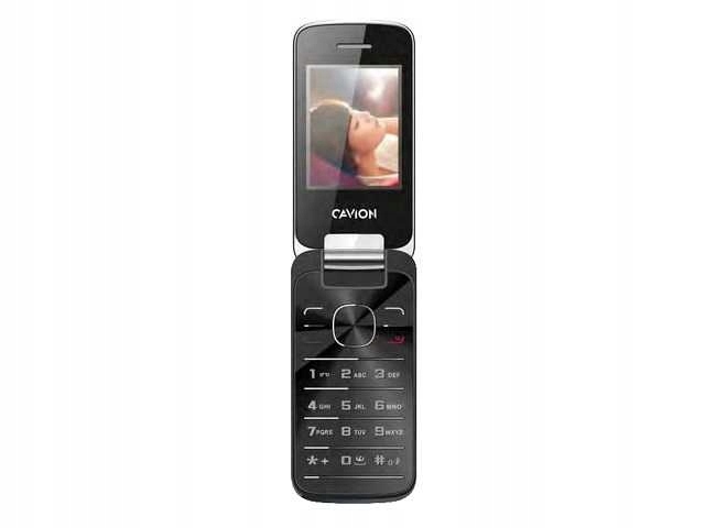 Czarny Telefon CAVION FLIP 2.4 Dual Sim z klapką