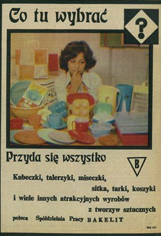 Reklama prasowa z PRL: BAKELIT Tworzywa