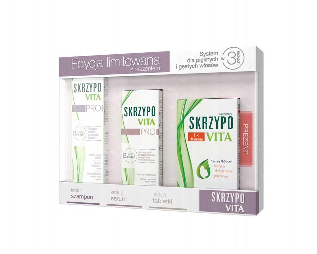 SKRZYPOVITA PRO ZESTAW: SZAMPON, SERUM, TABLETKI