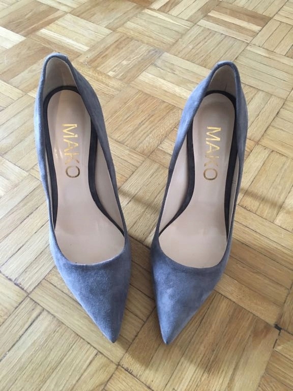 Szpilki szare MAKO STORE włoskie zamsz 39must have