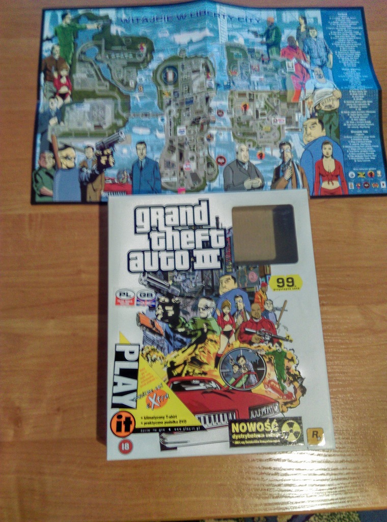 GTA 3 Grand Thef Auto 3 BIG BOX + Mapa UNIKAT