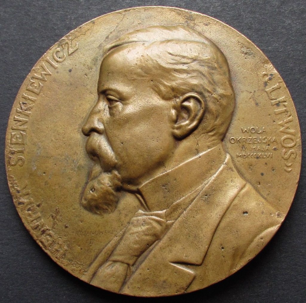 Medal Sienkiewicz 1900 sygnowany Trojanowski (1142