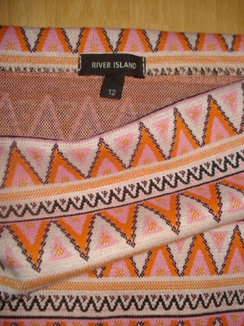 RIVER ISLAND ołówkowa dzianinowa spódnica wzory 38