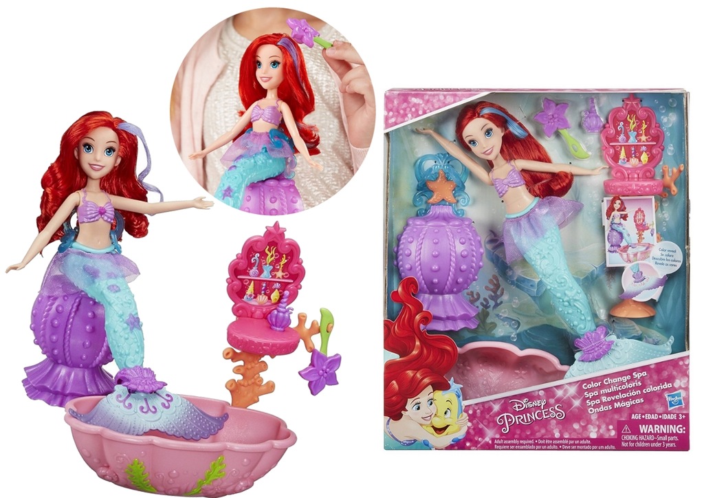 SYRENKA LALKA ARIELKA ZMIENIAJĄCA KOLOR Disney TV
