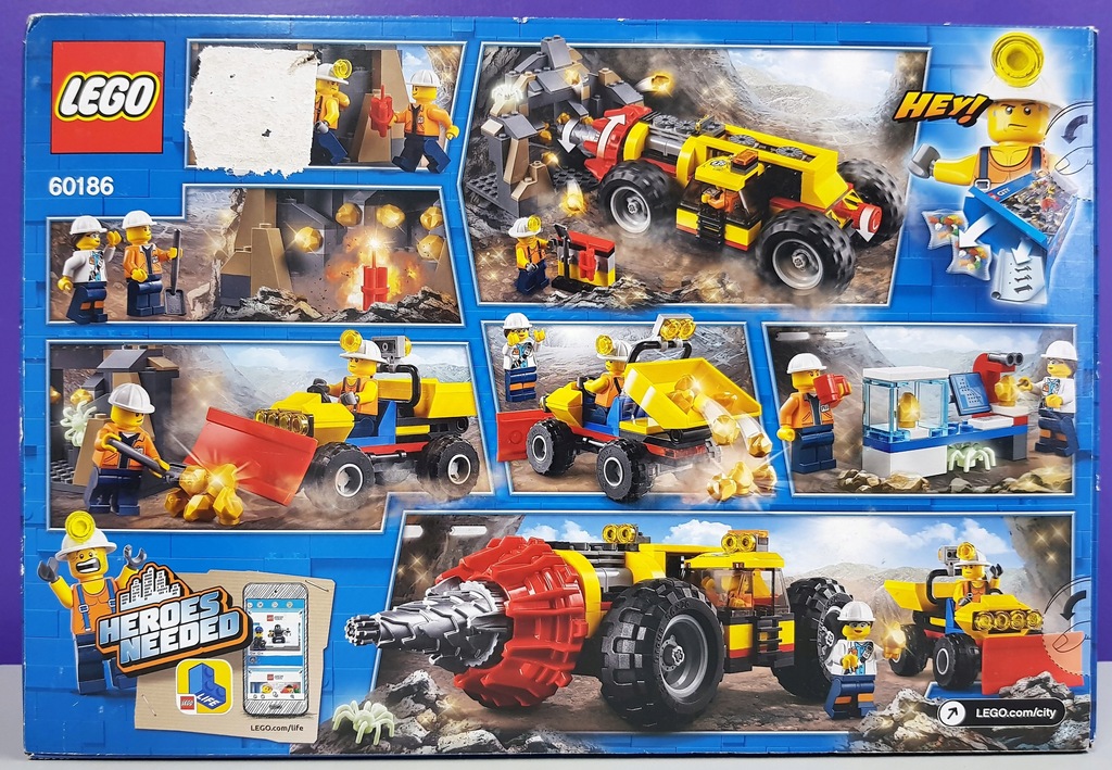LEGO CITY 60186 CIĘŻKIE WIERTŁO GÓRNICZE 9855J - 7641647769 - oficjalne ...