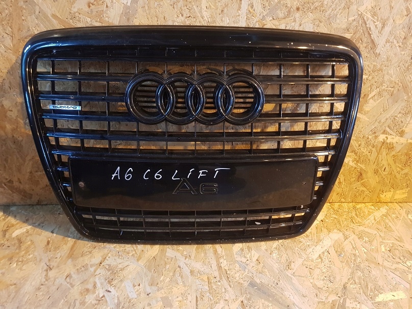 AUDI A6 C6 4F0 LIFT 08- GRILL ATRAPA CZARNY POŁYSK