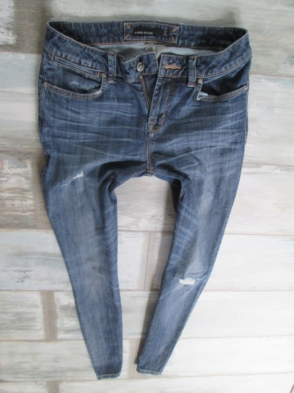 KAREN MILLEN__przecierane stretch rurki jeans__38