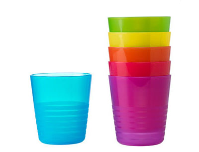 KUBKI PLASTIKOWE KUBECZKI 6szt KOLOROWE ATEST