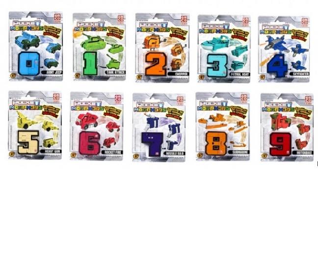 POCKET MORPHERS figurki Cały Zestaw cyferki robot