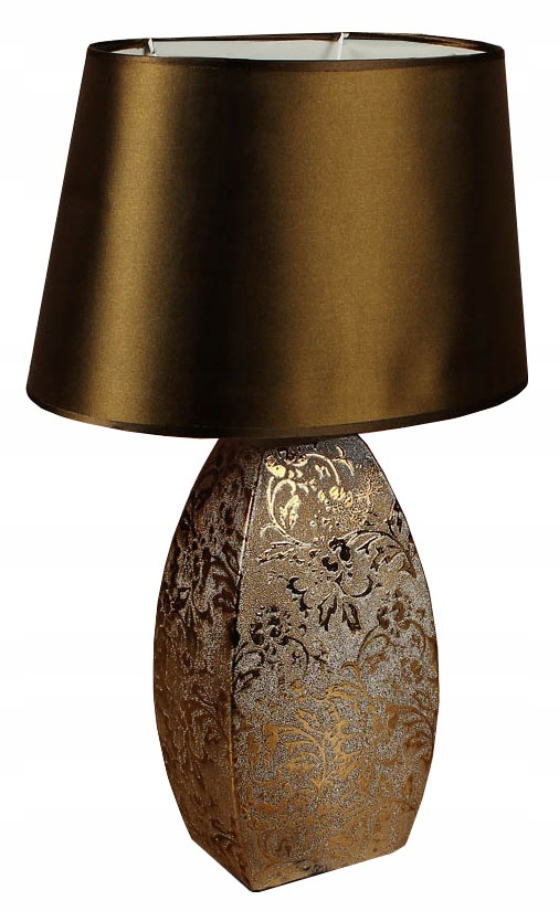 50cm LAMPA SZAMPAŃSKA CERAMICZNA STOŁOWA brązowa