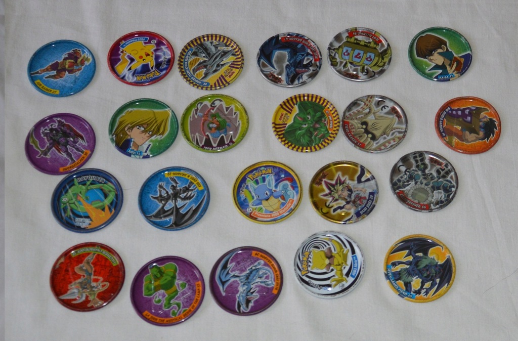 META TAZO POKEMON ZESTAW KAPSLE 21 SZTUK METALOWE
