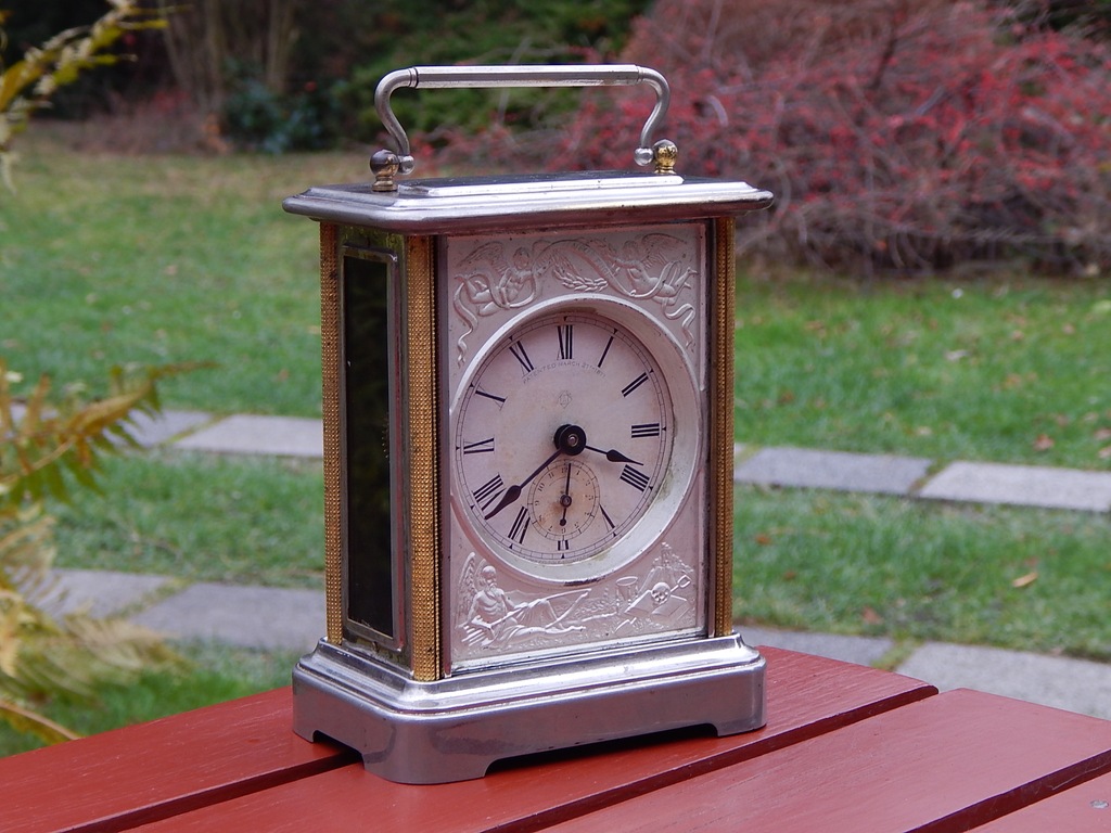unikat budzik kareciak Ansonia 1880 r patent FILM