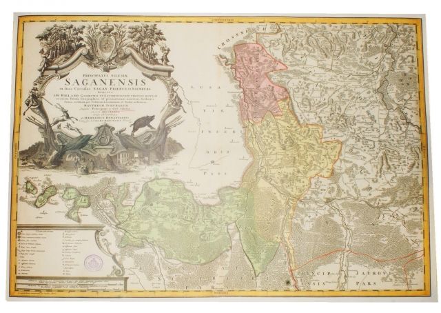 Księstwo żagańskie  Wieland mapa 1736 reprint